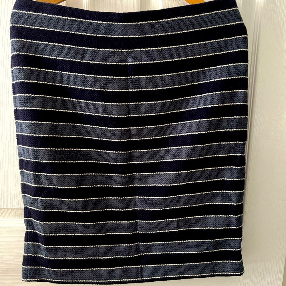 Vintage Loft Navy Striped Stitched Skirt